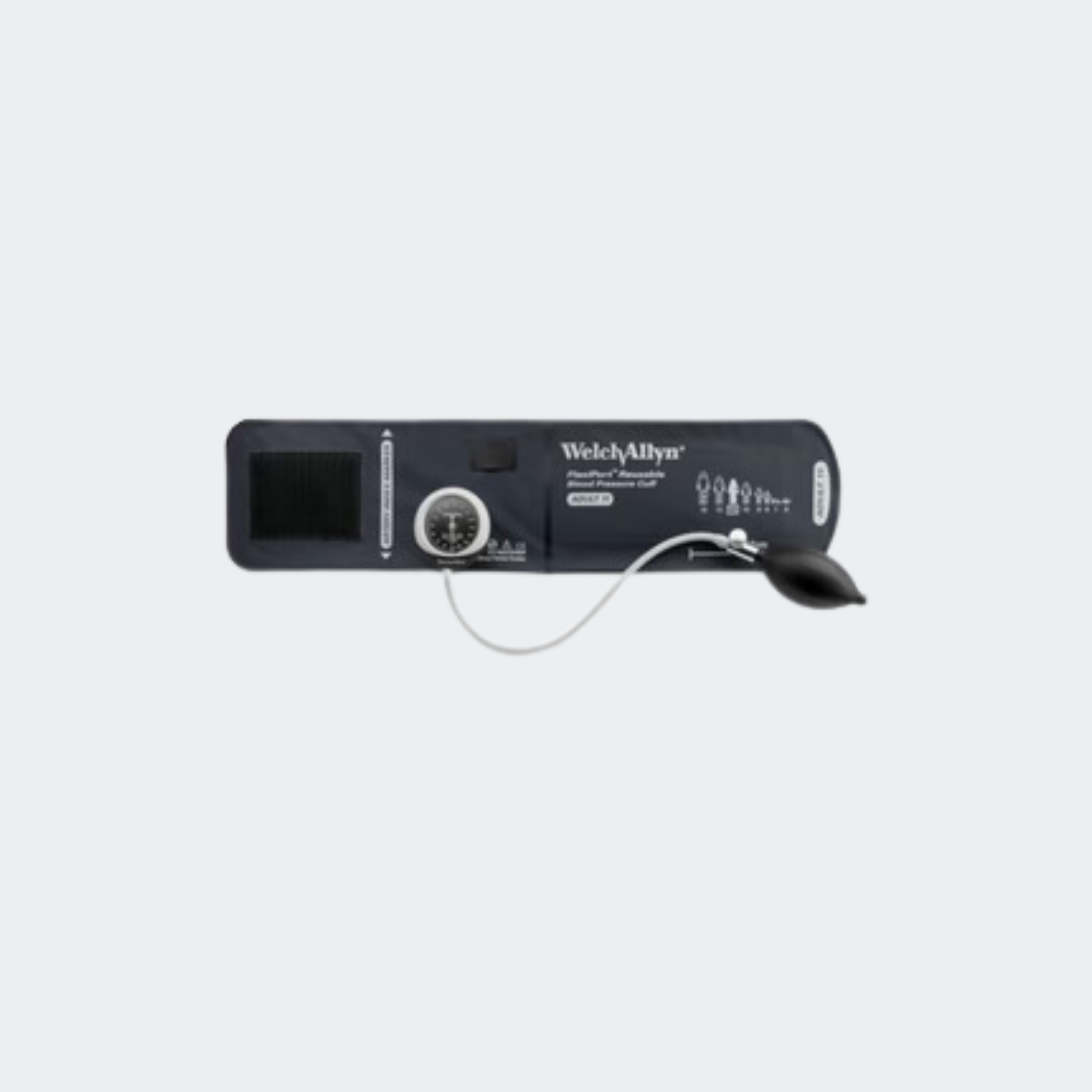 DuraShock DS45 Integrated Aneroid Sphygmomanometer Premium Inflation Bulb and Valve; Size-10 Small Adult, FlexiPort Reusable, 1-Tube Cuff
