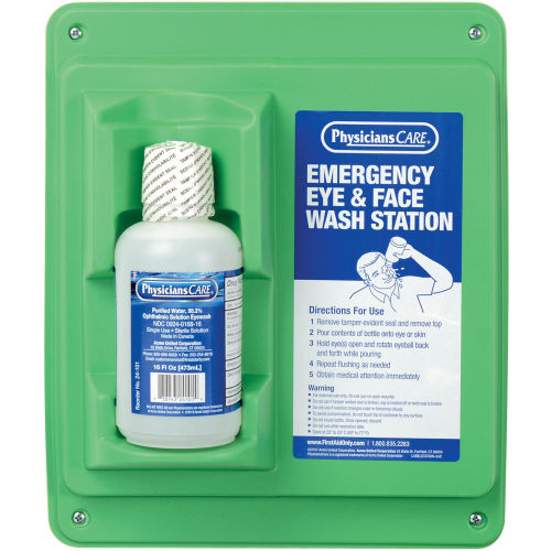 PhysiciansCare® Wall Mount Eye Flush Station, Single, 16 Oz. Bottle, 24-000AOSS Medical SupplyEye WashAOSS Medical Supply