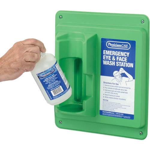 PhysiciansCare® Wall Mount Eye Flush Station, Single, 16 Oz. Bottle, 24-000AOSS Medical SupplyEye WashAOSS Medical Supply