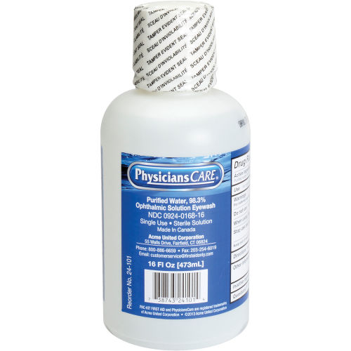 PhysiciansCare® Wall Mount Eye Flush Station, Single, 16 Oz. Bottle, 24-000AOSS Medical SupplyEye WashAOSS Medical Supply