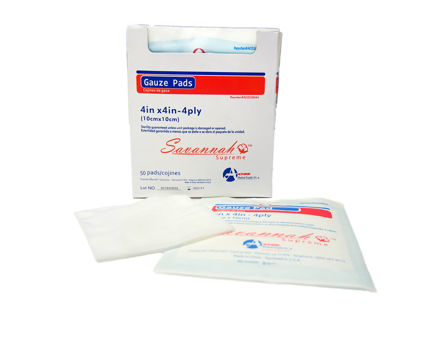 4 X 4 Inch, 4-Ply (Sterile) AOSS Gauze Pad