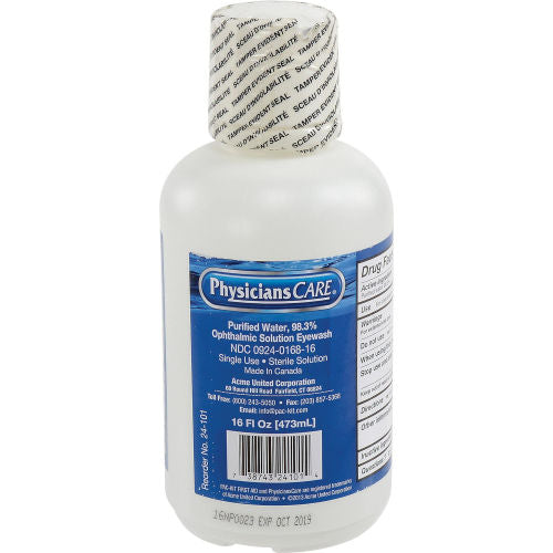 PhysiciansCARE® 16 oz. Sterile Solution Emergency Eye Wash Station Refill BottleAOSS Medical SupplyEye WashAOSS Medical Supply