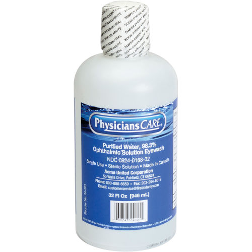 PhysiciansCARE® 32 oz. Sterile Solution Emergency Eye Wash Station Refill BottleAOSS Medical SupplyEye WashAOSS Medical Supply