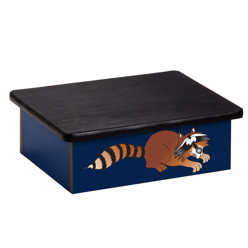 Step Stool featuring Raccoon on Blue