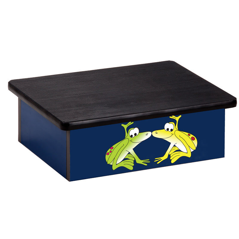 Stool step featuring Tree Frogs on Blue