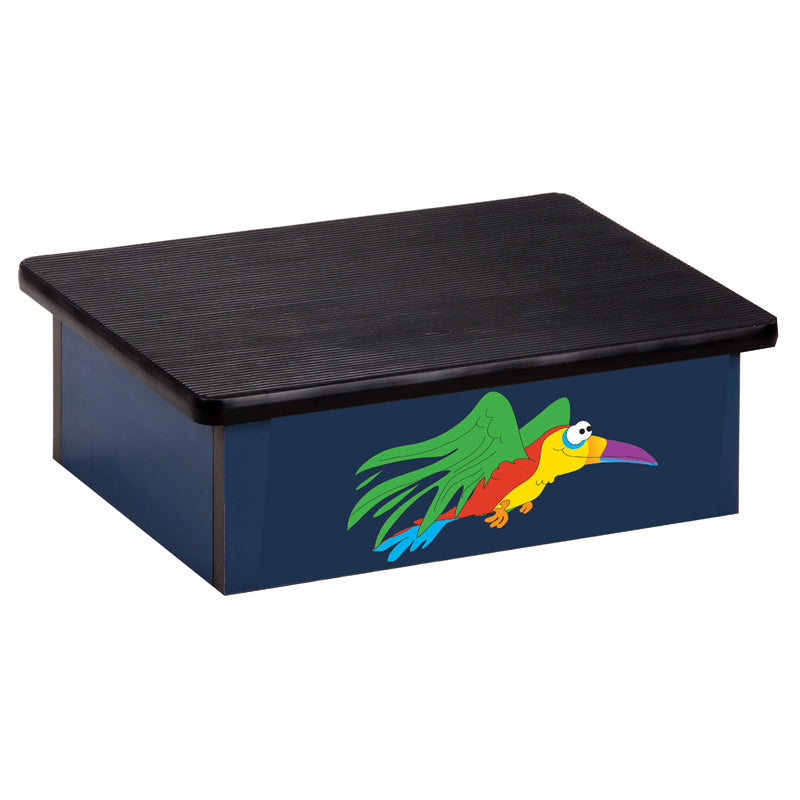 Step Stool featuring Flying Parrot on Blue