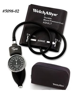 Tycos DS48 Pocket Aneroid Sphygmomanometer with DuraShock Gear Free,Premium Inflation Bulb and Valve, Zipper Case; Size-12 Large Adult, Reusable (Two Piece), 2-Tube Cuff