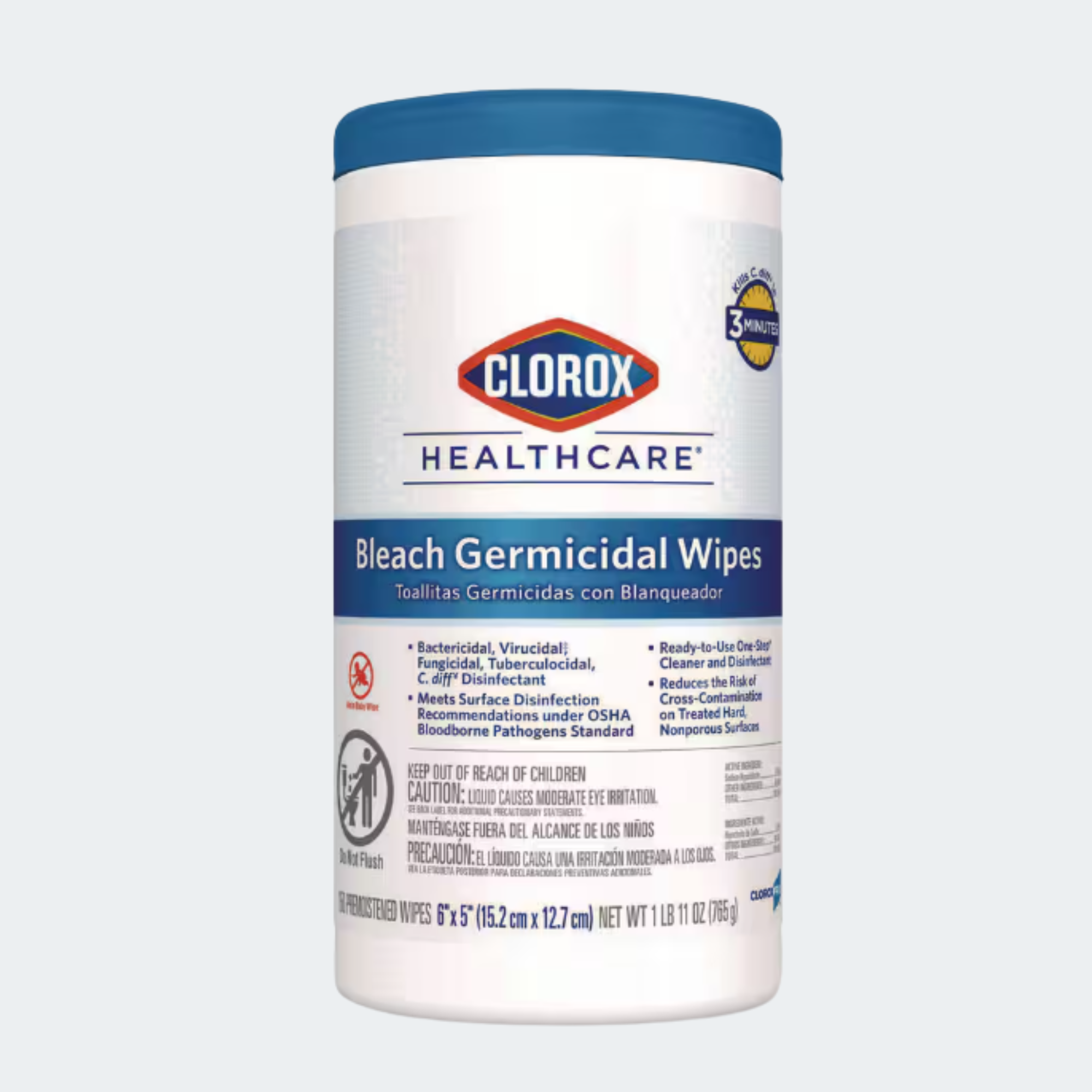 Clorox Wipes Bleach Germicidal 6"x5" (150EA/CAN, 6CAN/CA)
