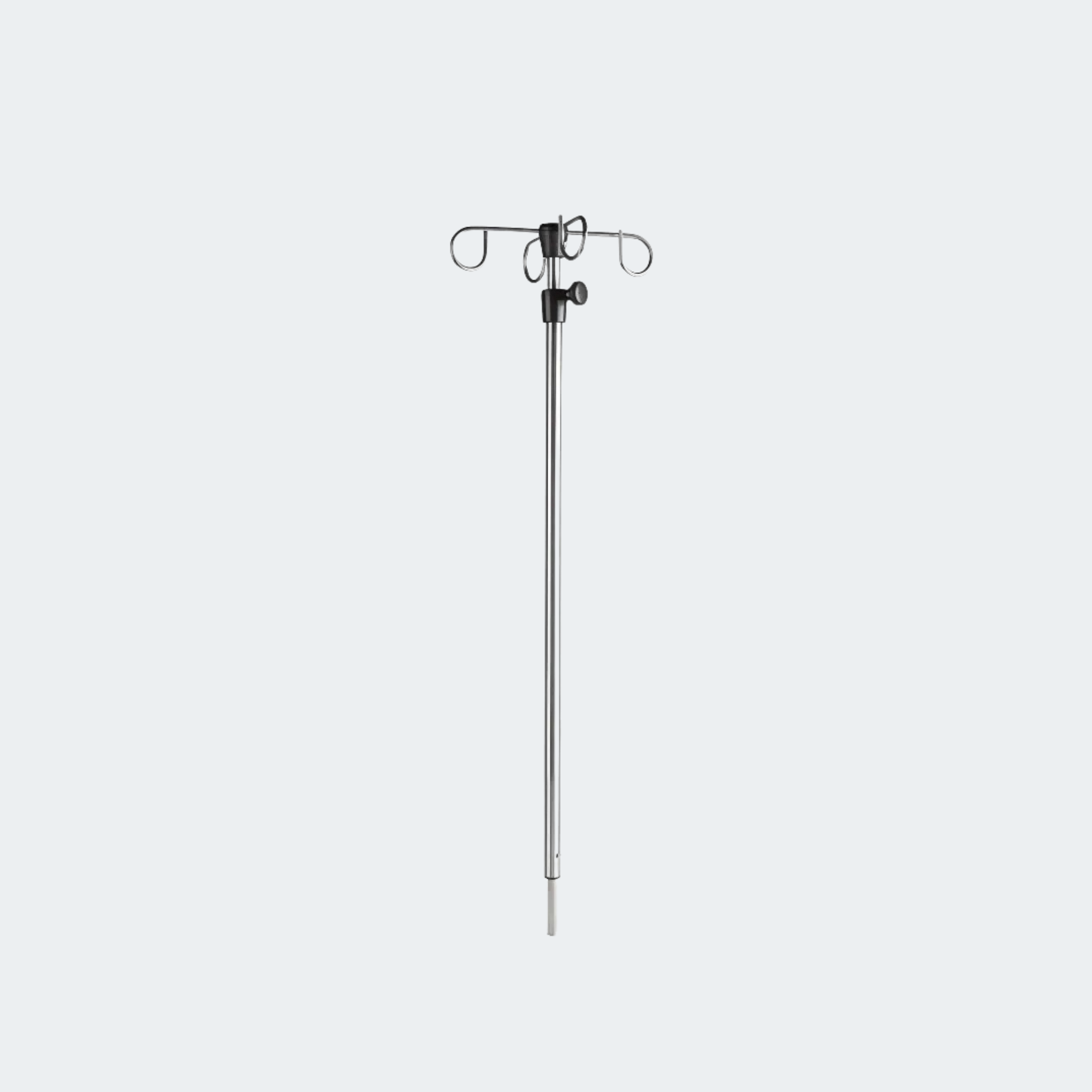 Slow-descending stainless telescoping top pole
Outer tube is 7/8″”; inner tube is 11/16″”
2-hook top
Stainless 3″” x 1/2″” mounting pin for solid, secure attachment to beds, gurneys and medical carts
60″” fully extended; 33″” compressed