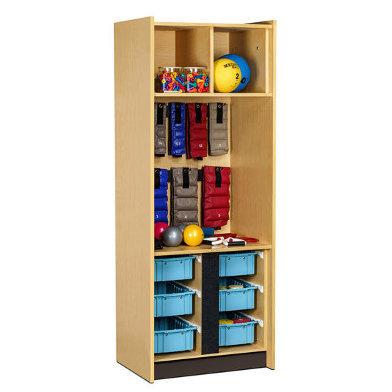 Open Access, Tall, Physical Therapy Cabinet with 6 Storage Bins, No Door