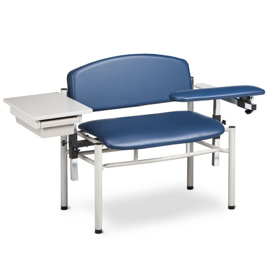 SC Series, Extra-Wide, Padded, Blood Draw Chair w/ Padded Flip Arm and Drawer