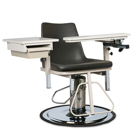 H Series, E-Z-Clean, Blood Drawing Chair with Clinton Clean™ Flip Arm and Drawer