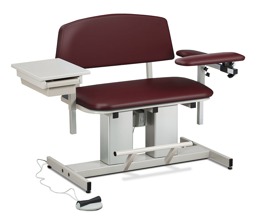 Power Series, Bariatric, Blood Drawing Chair with Padded Flip Arm and Drawer