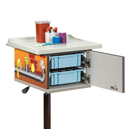 Alley Cats and Dogs, 2-Bin, Phlebotomy Cart