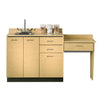 Base Cabinet Set with 3 Doors, 3 Drawers, Desk and Sink