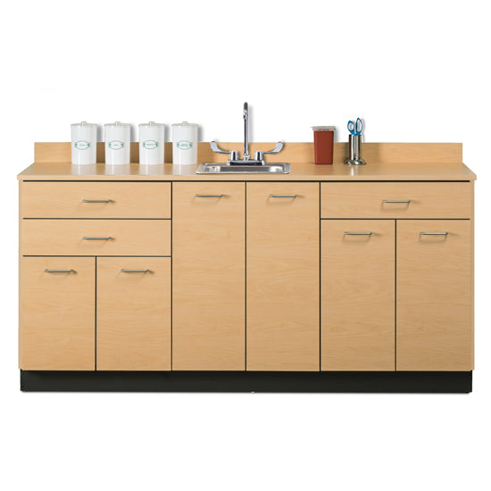 Base Cabinet with 6 Doors and 3 Drawers Made in the USA sink optional