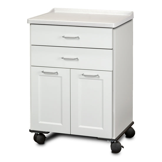 Fashion Finish, Molded Top, Mobile Treatment Cabinet with 2 Doors and 2 Drawers