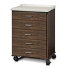 Fashion Finish, Molded Top, Mobile Treatment Cabinet with 5 Drawers