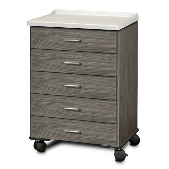 Fashion Finish, Molded Top, Mobile Treatment Cabinet with 5 Drawers