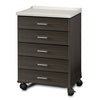 Fashion Finish, Molded Top, Mobile Treatment Cabinet with 5 Drawers