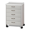 Molded Top, Mobile Treatment Cabinet with 5 Drawers