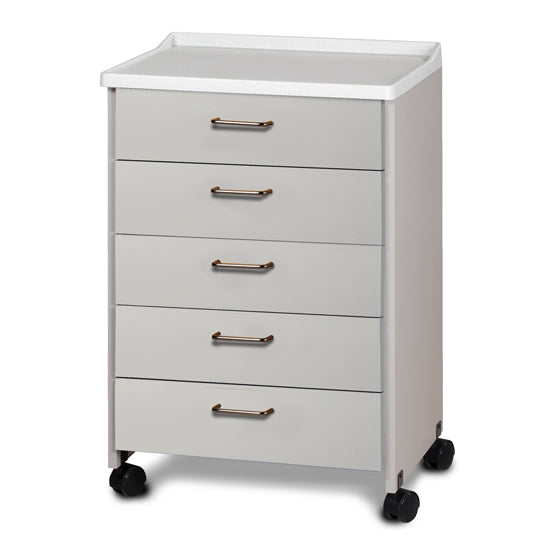 Molded Top, Mobile Treatment Cabinet with 5 Drawers