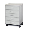 Molded Top, Mobile Treatment Cabinet with 5 Drawers