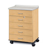 Molded Top, Mobile Treatment Cabinet with 5 Drawers