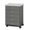 Molded Top, Mobile Treatment Cabinet with 5 Drawers