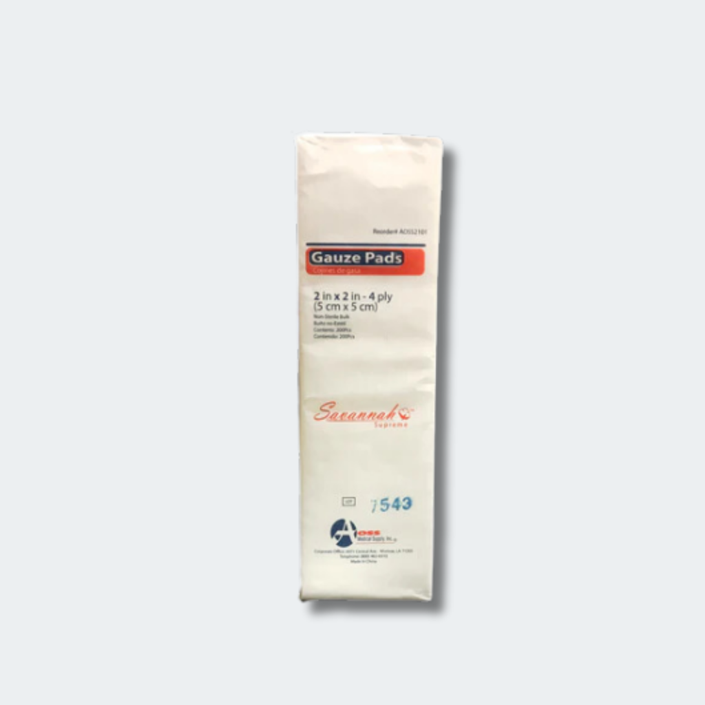 AOSS Gauze Pad 2 x 2 Inch, 4-Ply (Non-Sterile) 