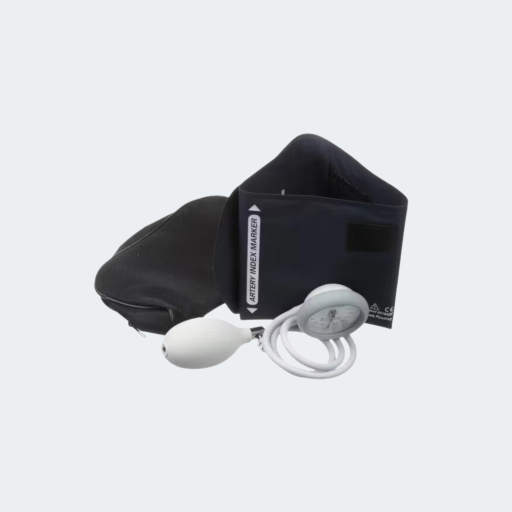 Bronze Series Economy Integrated Aneroid Set with DuraShock Technology, One-Piece Cuff,  Adult Cuff, Zippered  Case
