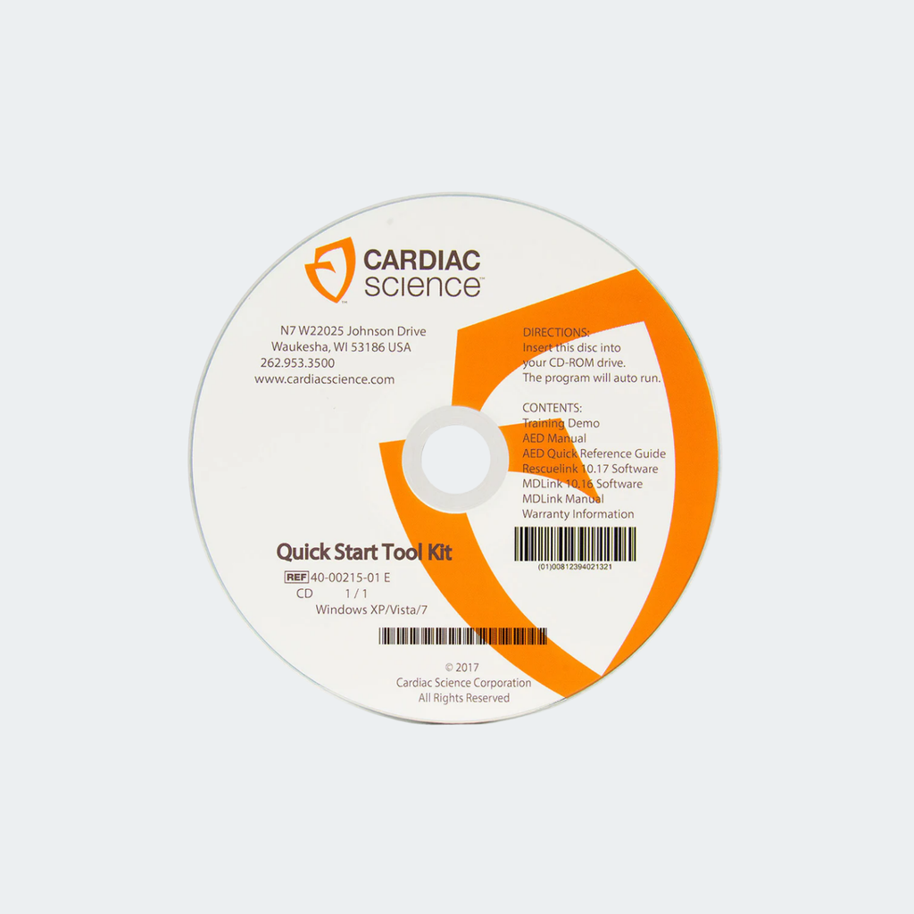 Cardiac Science Powerheart AED G3 Plus Quick Start CD Toolkit Part #: 40-00215-01