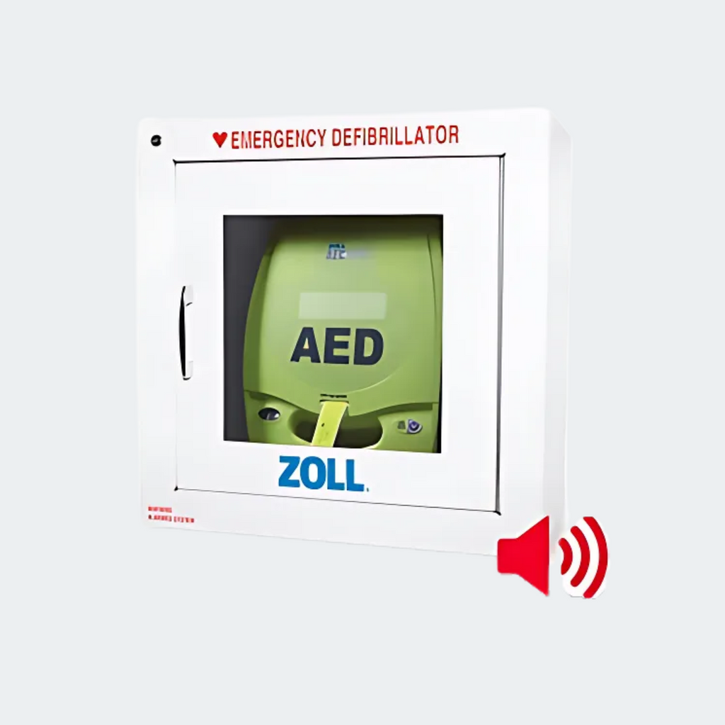 ZOLL AED Plus OEM 9" Deep Metal Surface Mount Cabinet with Alarm 8000-0855
