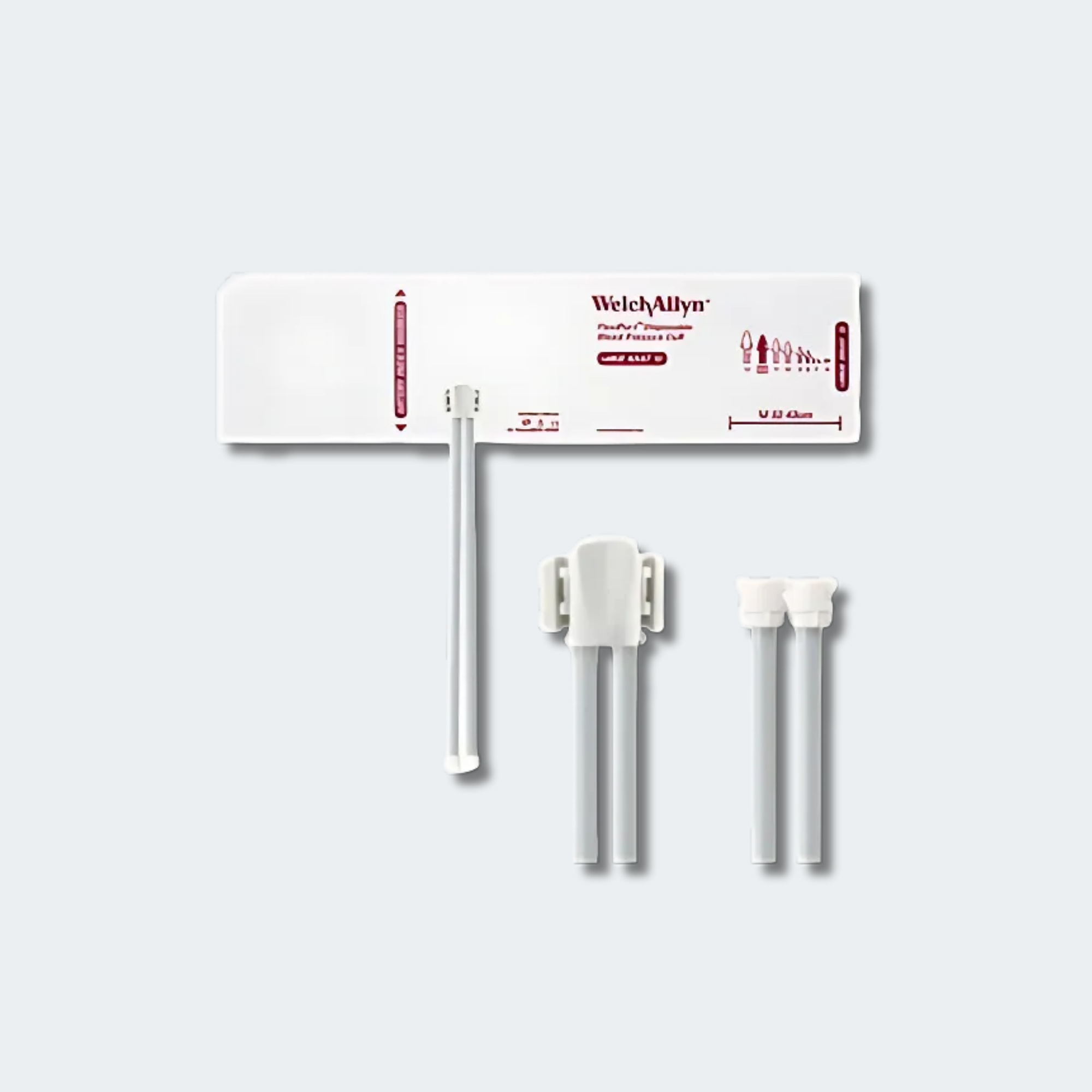 Welch Allyn FlexiPort Blood Pressure Cuff; Size-12 Large Adult, Soft Disposable, 2-Tubes, Female Locking (#5082-182) Connectors; Qty. 20