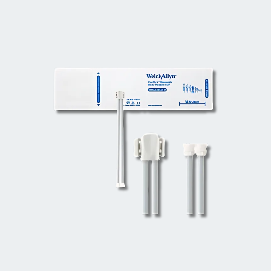 Welch Allyn FlexiPort Blood Pressure Cuff; Size-10 Small Adult, Soft Disposable, 2-Tubes, Female Locking (#5082-182) Connectors; Qty. 20