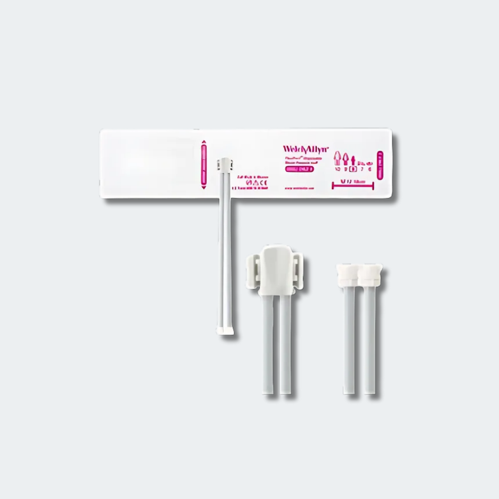 Welch Allyn FlexiPort Blood Pressure Cuff; Size-08 Small Child, Soft Disposable, 2-Tubes, Female Locking (#5082-182) Connectors; Qty. 20