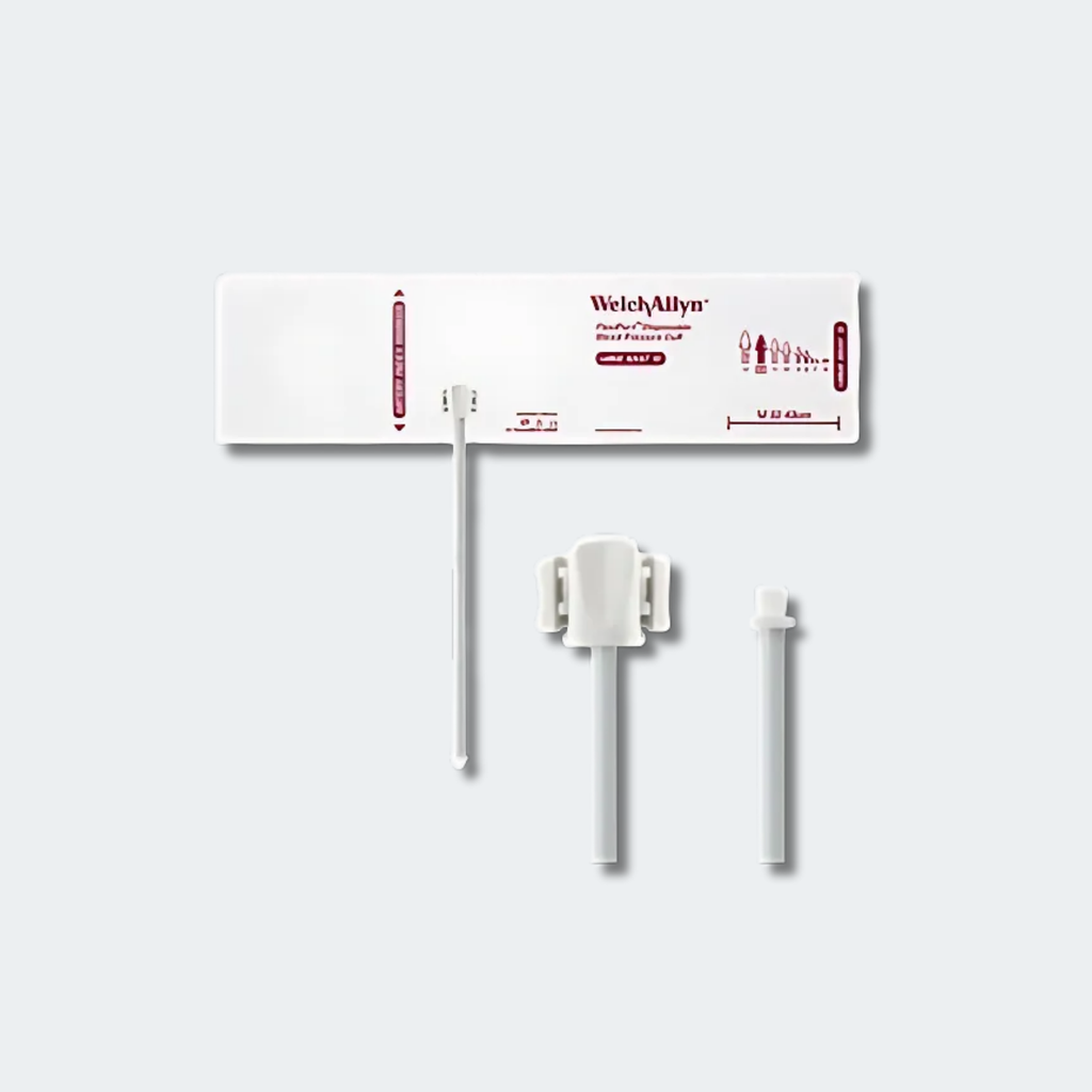 Welch Allyn FlexiPort Blood Pressure Cuff; Size-12 Large Adult, Soft Disposable, 1-Tube, Male Screw (#5082-164) Connector; Qty. 20