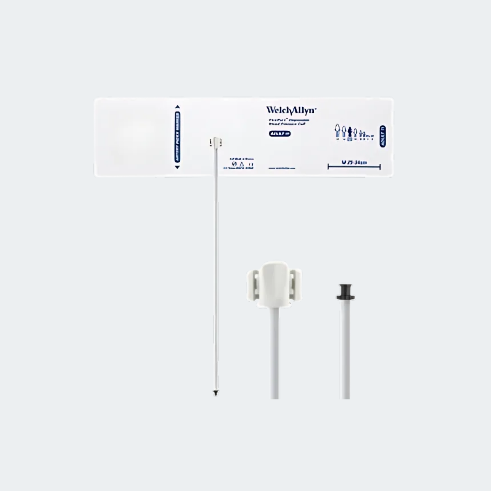 Welch Allyn FlexiPort Blood Pressure Cuff; Size-11 Adult, Soft Disposable, 1-Tube, Tri-Purpose (#5082-168) Connector