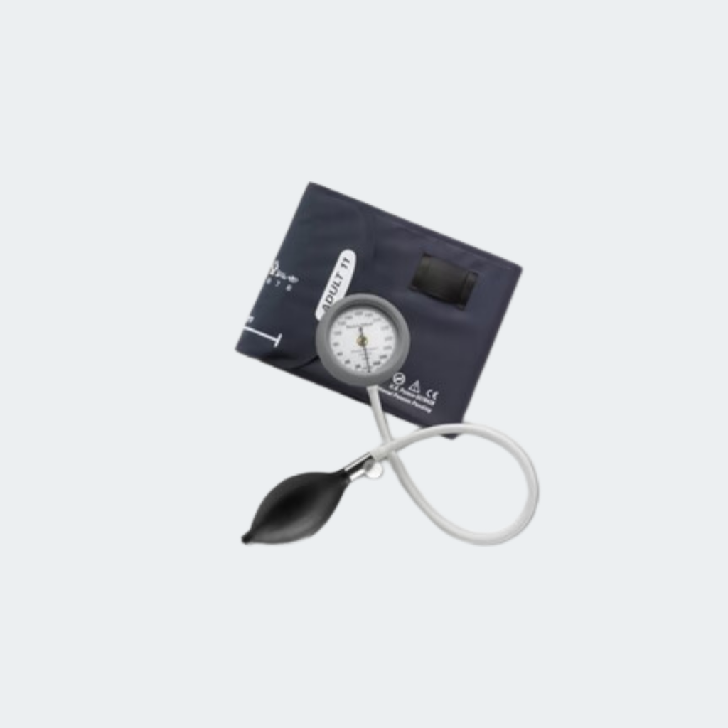 DS44 Integrated Aneroid Sphygmomanometer, Inflation Bulb & Valve, Size-11 Adult, FlexiPortReusable, 1-Tube Cuff, Gear Free, Shock Resistant 
