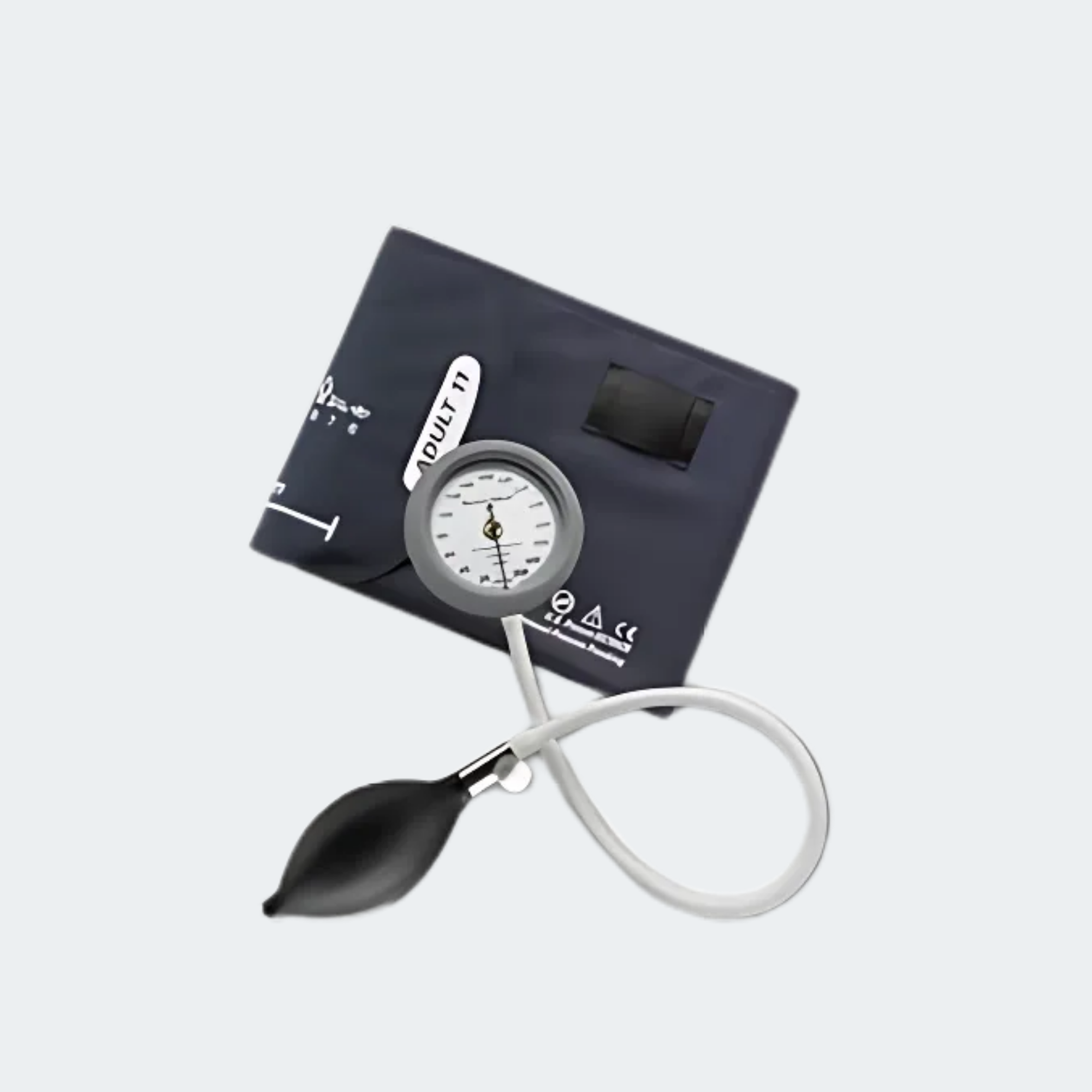 DuraShock DS44 Integrated Aneroid Sphygmomanometer Inflation Bulb and Valve; Size-12 Large Adult, FlexiPort Reusable, 1-Tube Cuff
