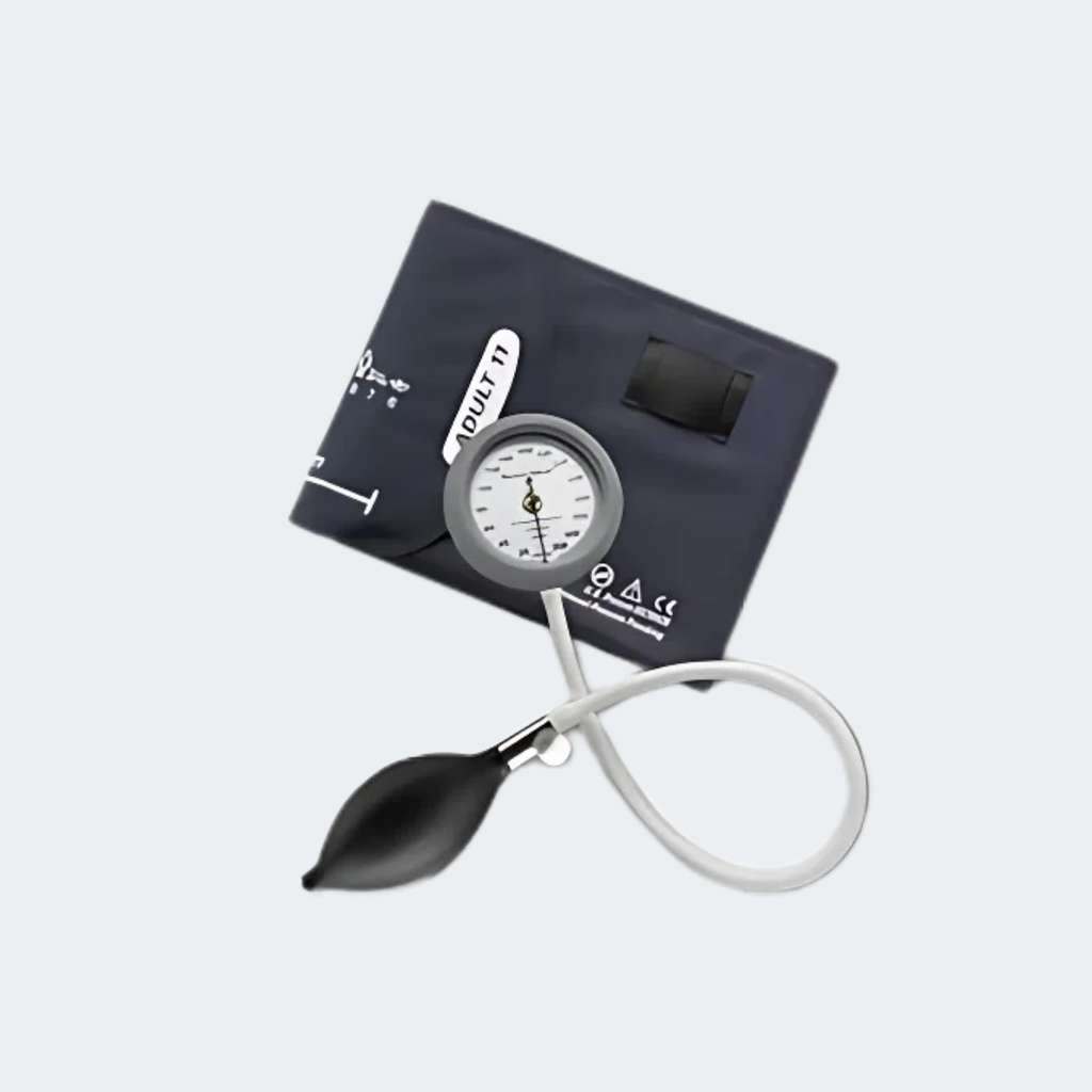DuraShock DS44 Pocket Aneroid Sphygmomanometer, Inflation Bulb and Valve; Size-13 Thigh, Reusable (Two Piece), 2-Tube Cuff