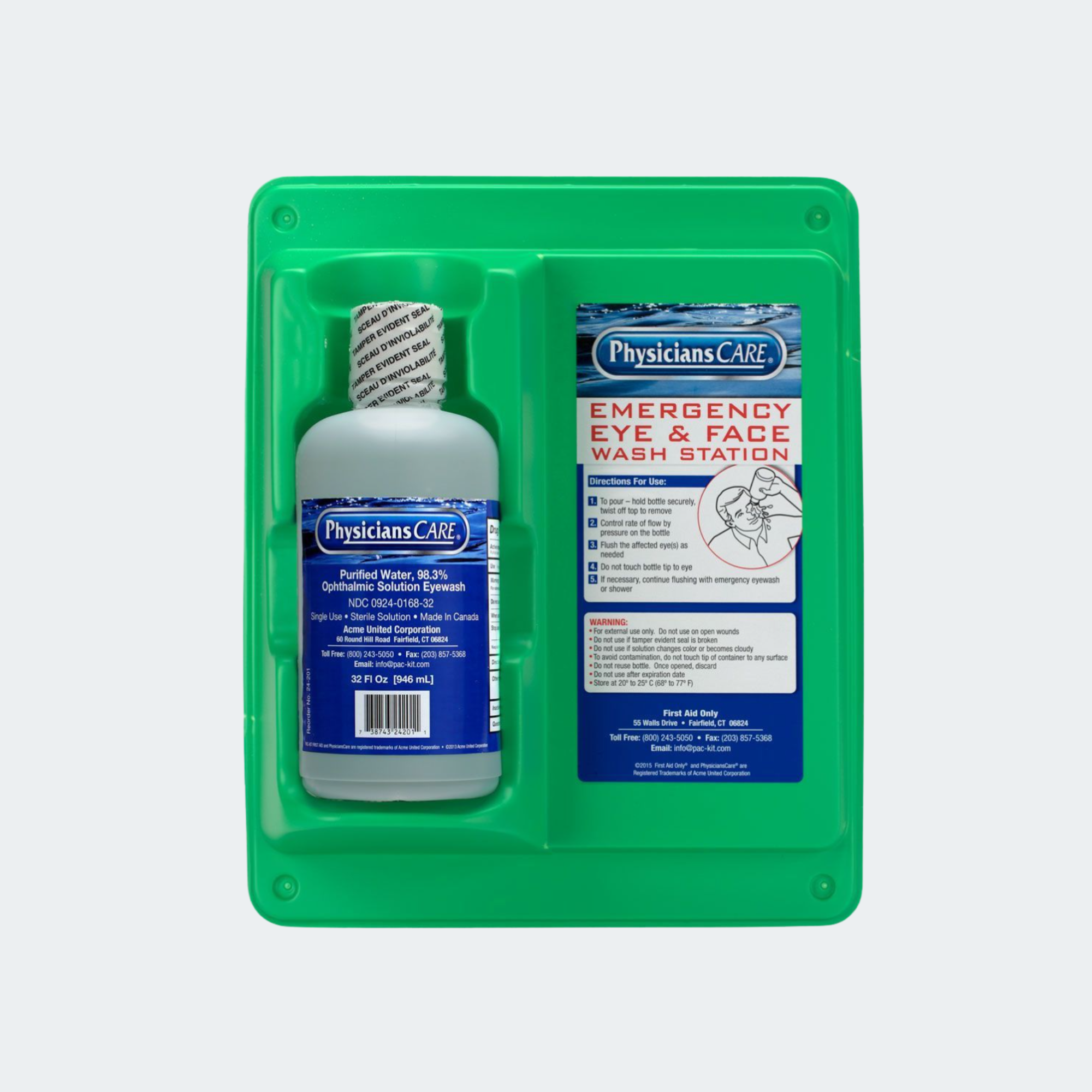 Eyewash Station, Single 32oz Screw Cap Bottle 24-202-001