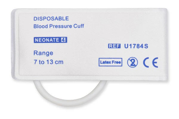 Blood Pressure Cuff, Neonate 4, 1 or 2 Tube, Luer Slip Connector, Disposable, 10/bx (US Only)	5082-104-1 Blood Pressure Cuff, Neonate 4, 2 Tube, Luer Slip Connector, Disposable, 10/bx (US Only)	5082-104-2