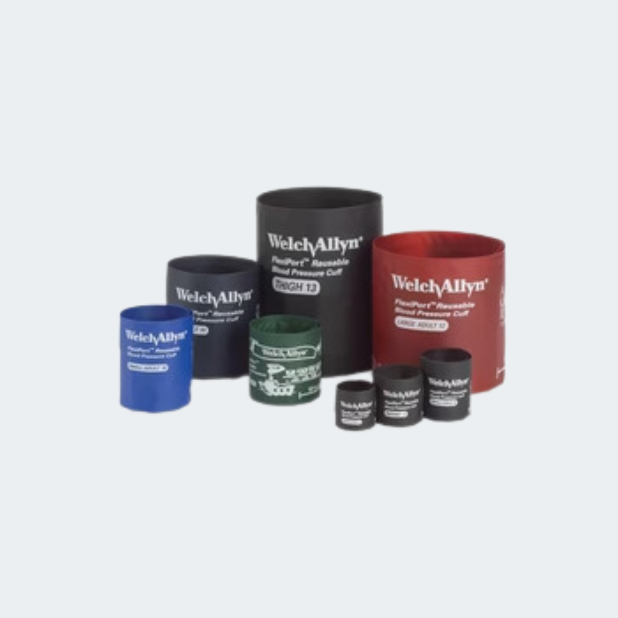 FlexiPort BP Cuff Set, Includes: (1) Size 10, (1) Size 11, (1) Size 11L and (1) Size 12, Nylon, Reuseable (US Only)