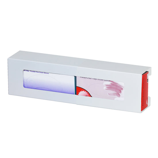 Double, Slimline, White Steel Glove Box Holder