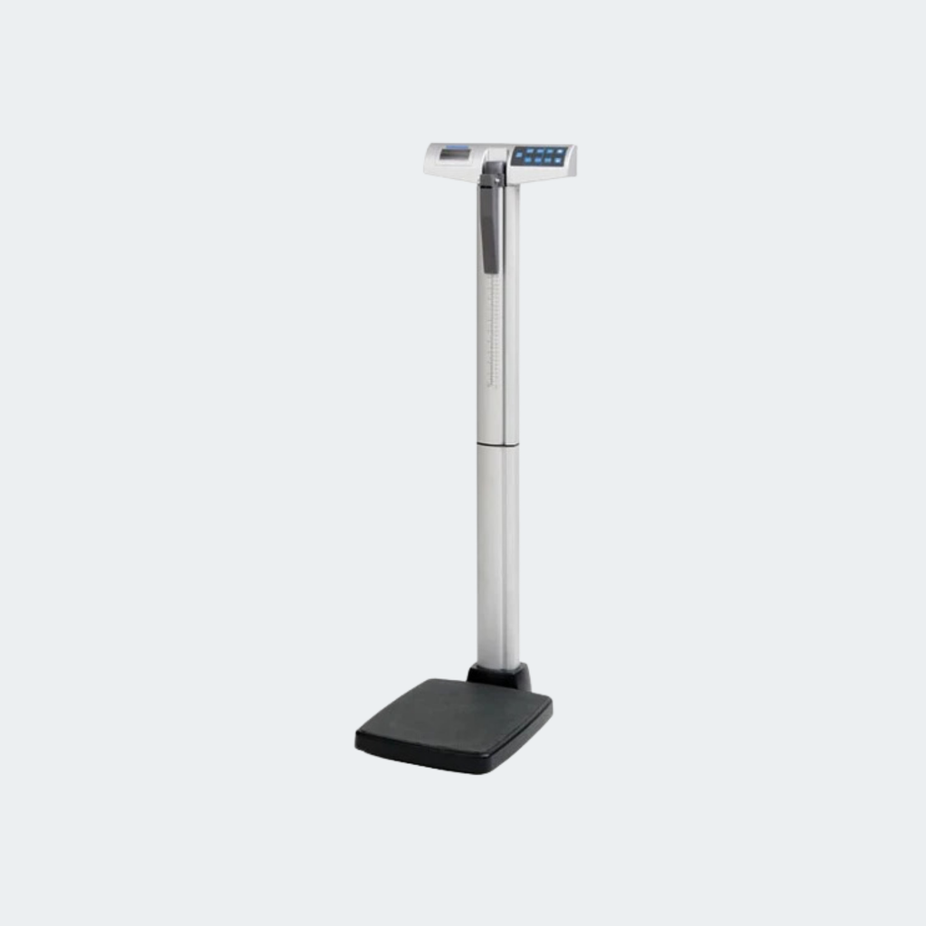 Large, low platform with non-skid mat for stability and easy access. Has an easy-read, 1" high LCD readout, user friendly interface features 