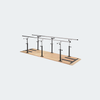 Parallel bars are mounted to a 1-1/2" thick hardwood plywood base with ultra-durable UV-coated satin finish
Safety tread at both ends of the platform