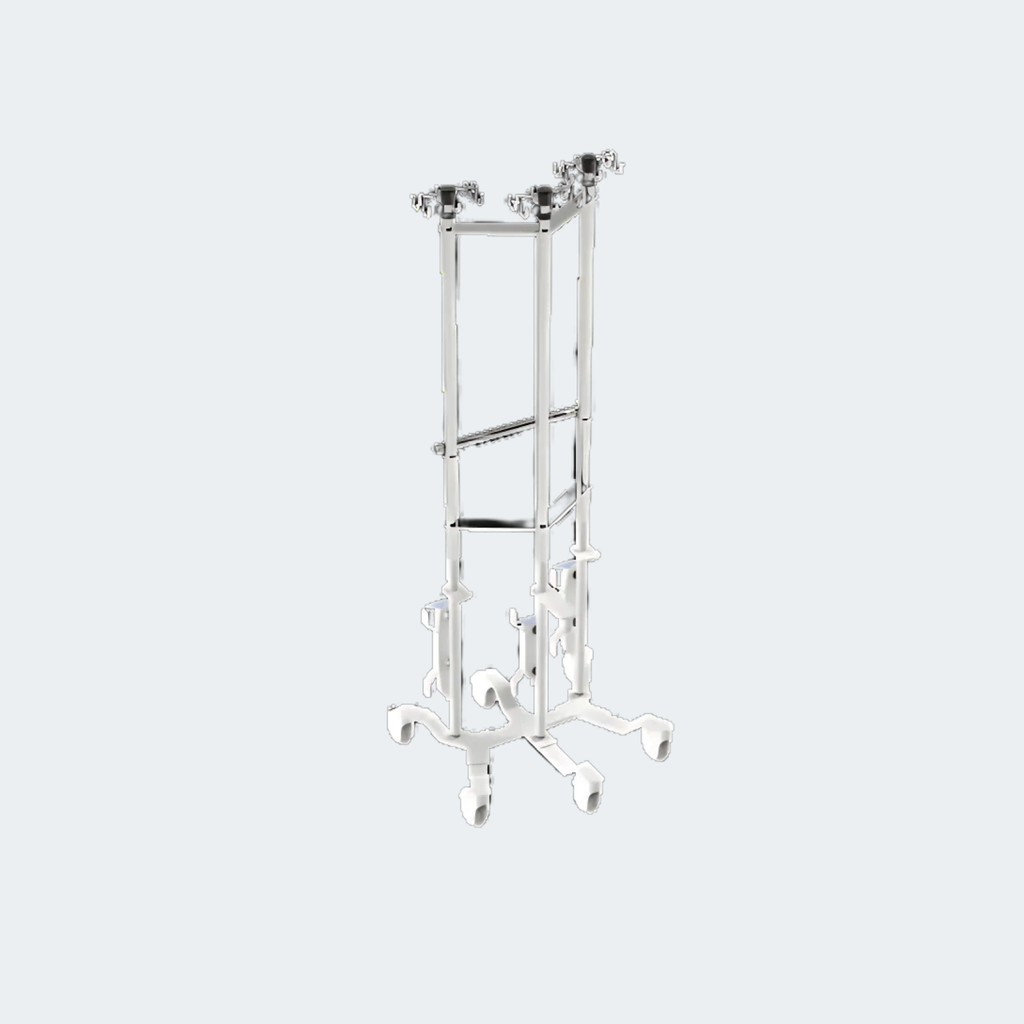 Designed for Safety and Stability
27 x 28-inch six-leg H-base
Triple Off-Set mount poles for optimum stability
Ergonomic Handle