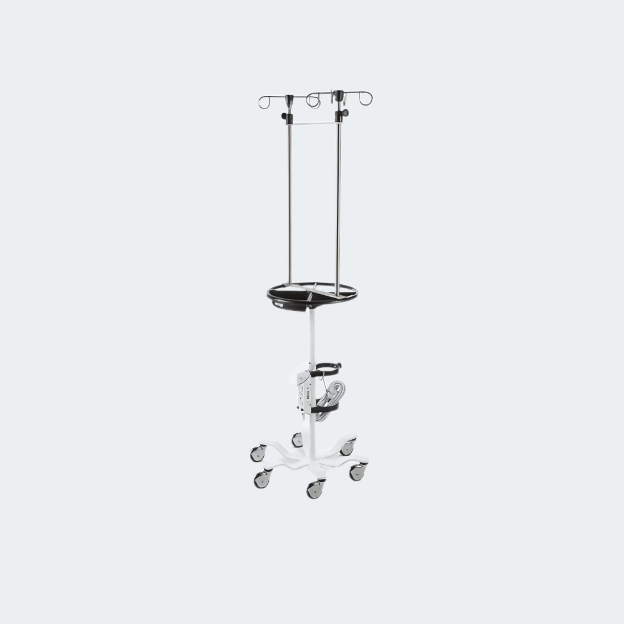 Designed for Safety and Stability
22-inch diameter six-leg steel base
3-inch dual precision sealed bearing casters (10 yr. warranty)
2 Telescoping stainless steel slow descending inner poles