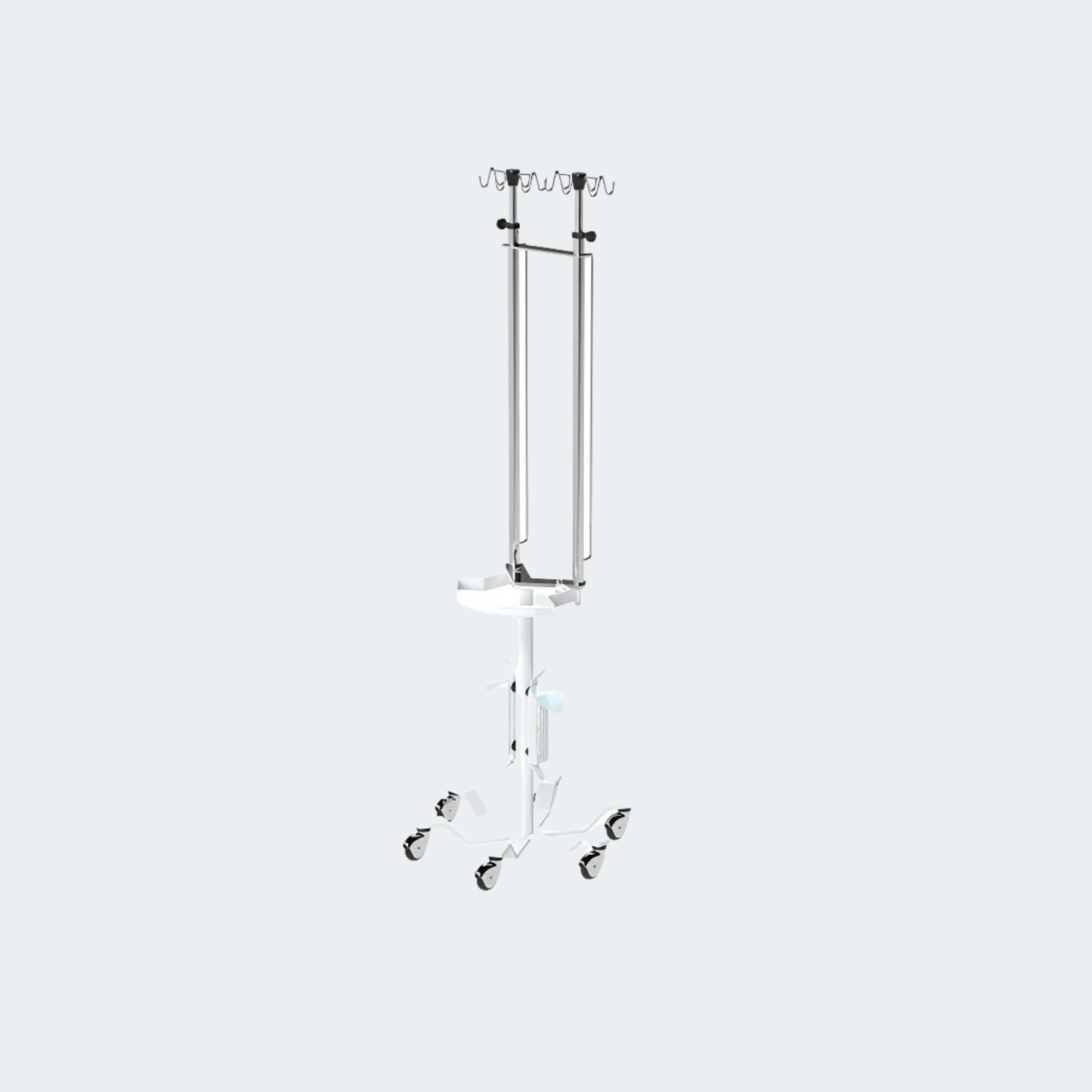 Designed for Safety and Stability
25-inch diameter six-leg steel base
Stainless SteelDualOff-Set mount poles for optimum Stability
Ergonomic Handle
